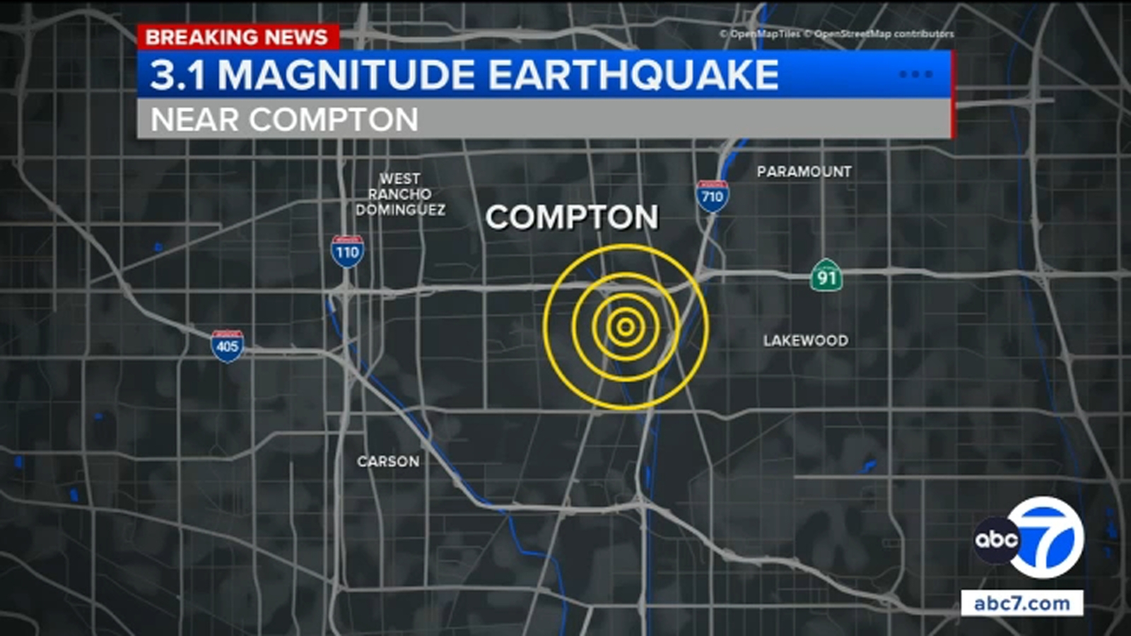 3.1-magnitude earthquake strikes near Compton, USGS says