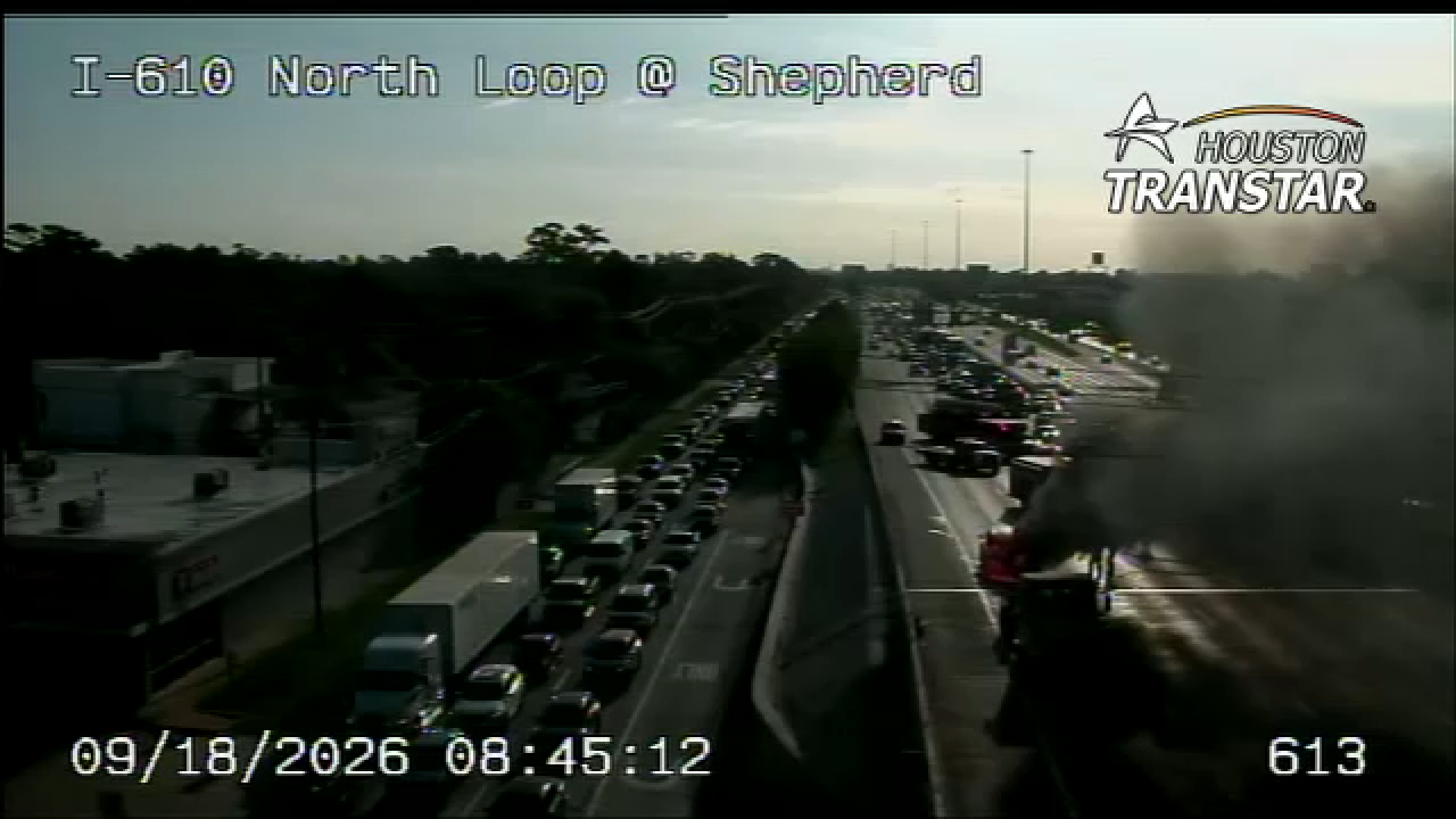 All westbound lanes reopen on North Loop after vehicle fire near ...