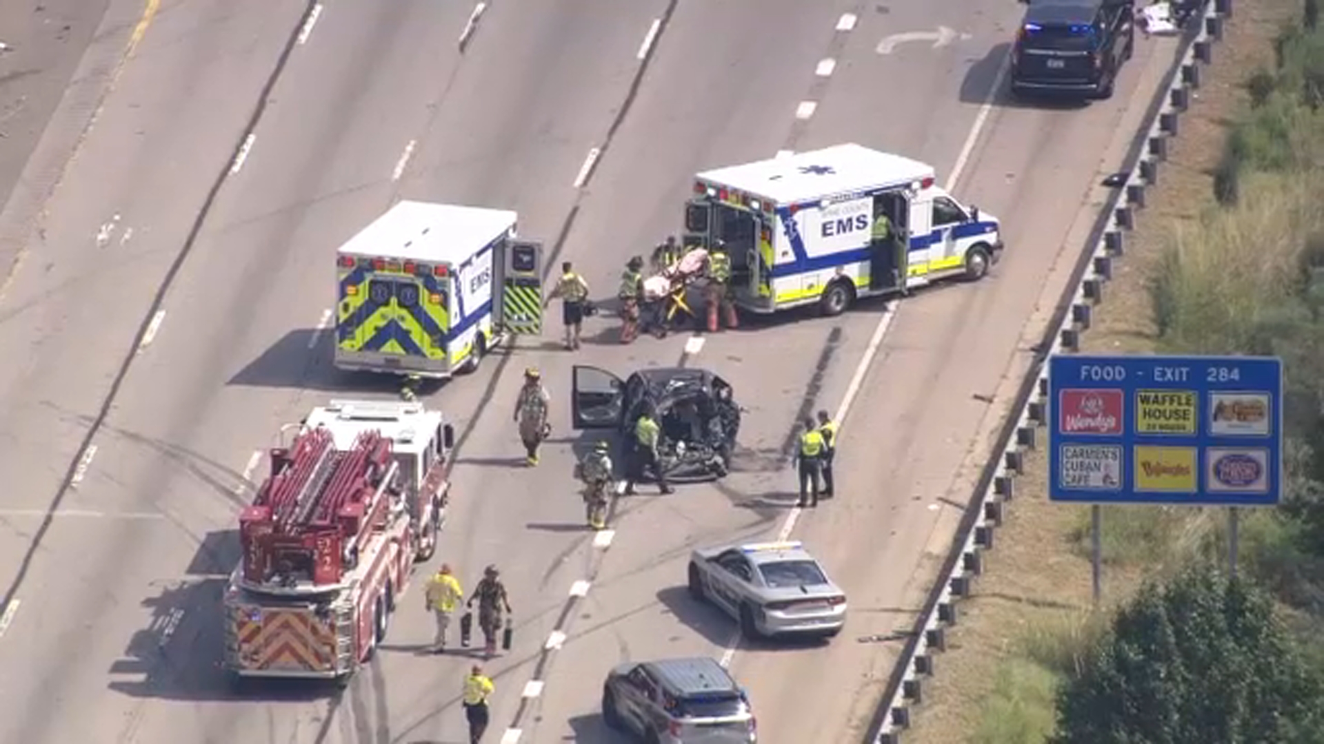 Multi-vehicle crash blocks I-40 East at Exit 284A in Wake County