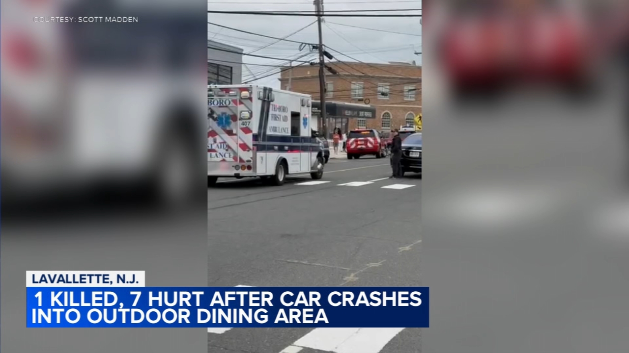 1 dead, 7 others injured after SUV crashes into tables outside Jersey Shore restaurant