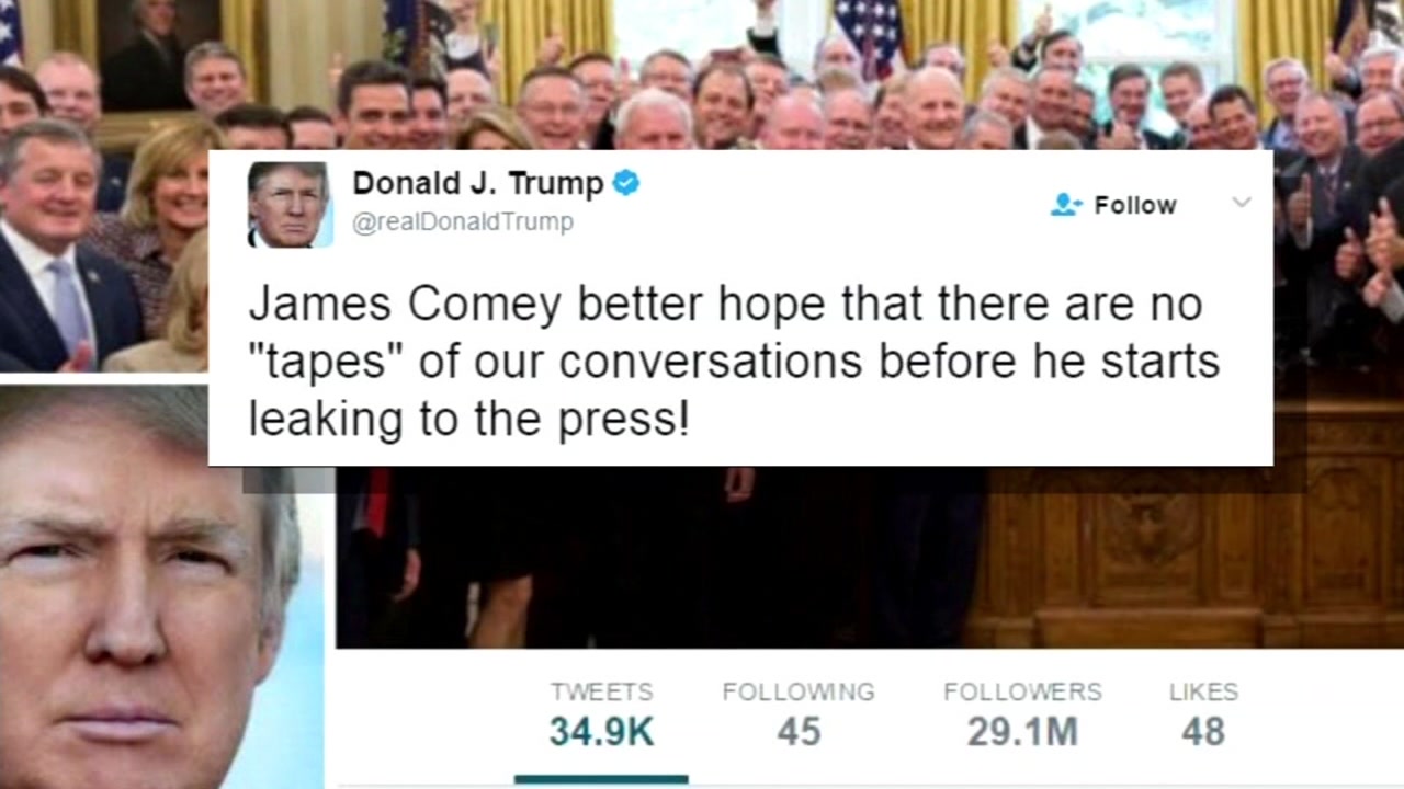 President Trump tweets warning to Comey about 'tapes' of private conversations