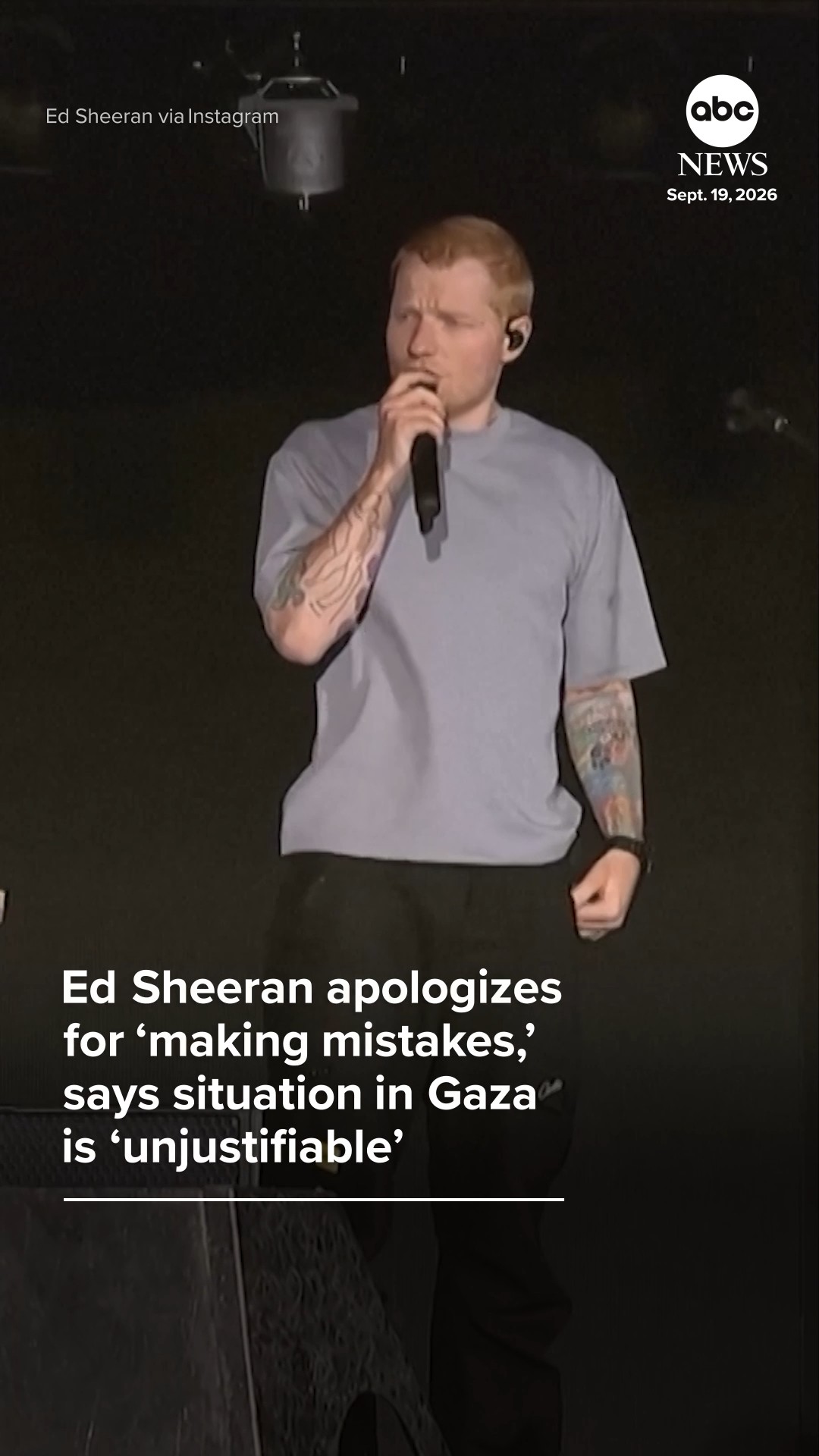 Ed Sheeran says situation in Gaza is 'catastrophic and unjustifiable'