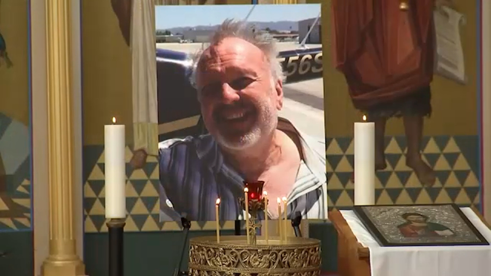 Mass held at Ukrainian church in Los Angeles honoring NBC4 helicopter pilot George Marciniw, reporter Eliana Moreno