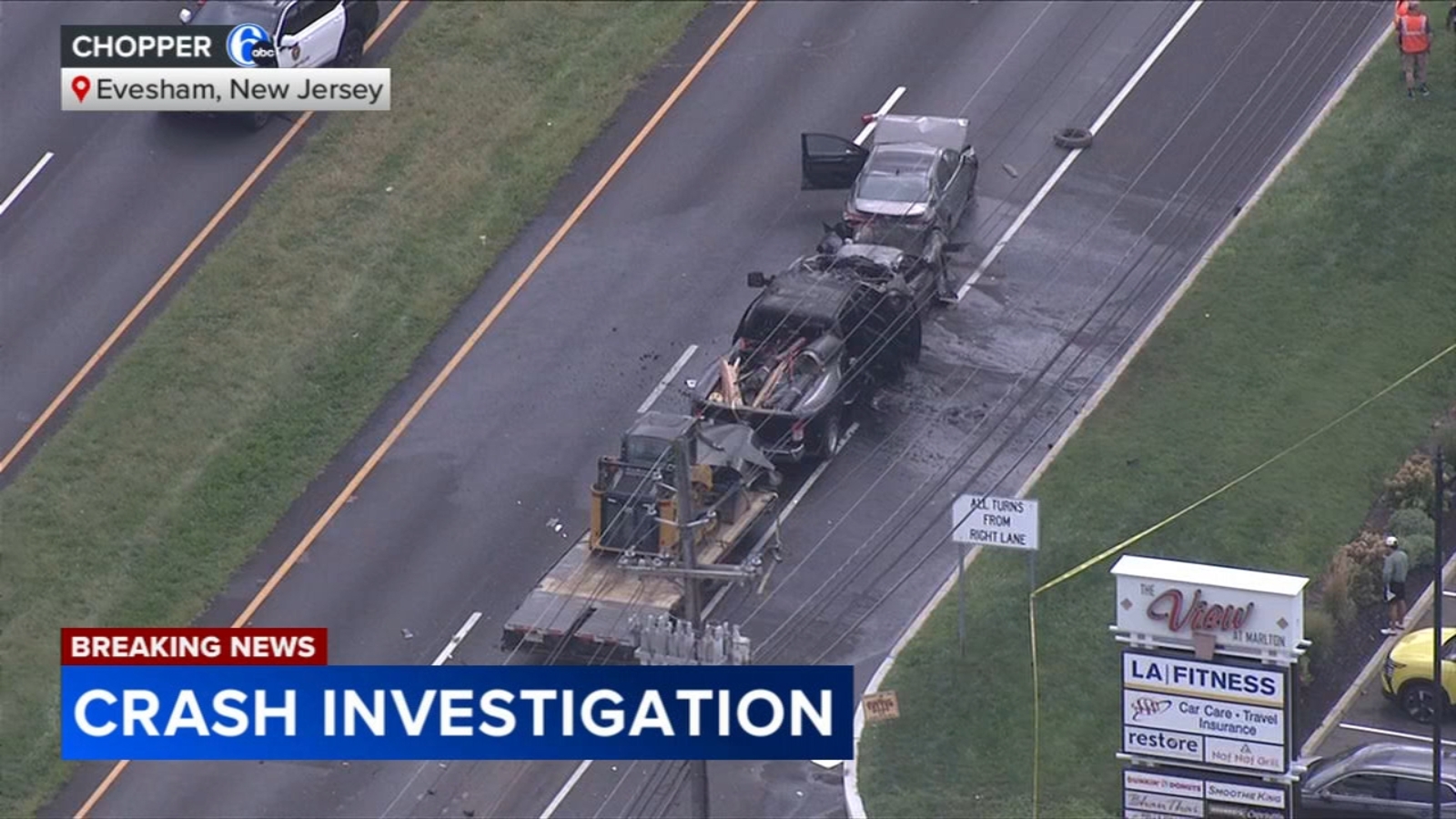 Route 73 crash leaves 3 injured in Evesham Twp., NJ