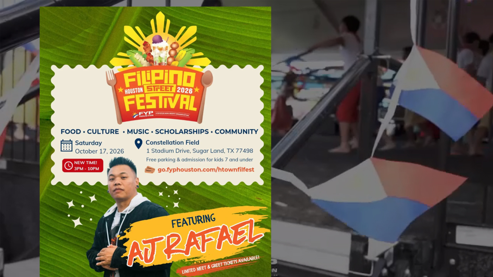 AJ Rafael, singer, YouTuber and TikTok creator, to headline 2026 Houston Filipino Street Festival at Constellation Field in Sugar Land, Texas
      