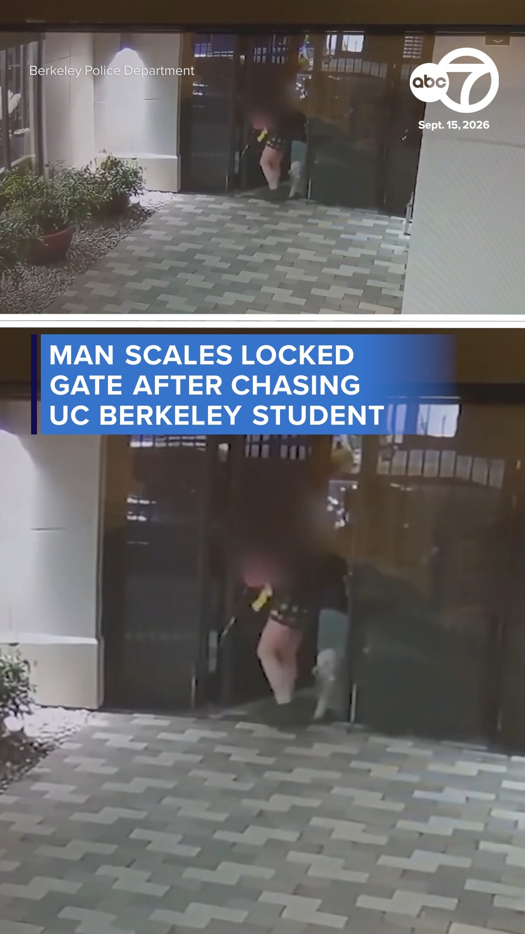 Man scales locked gate after chasing UC Berkeley student