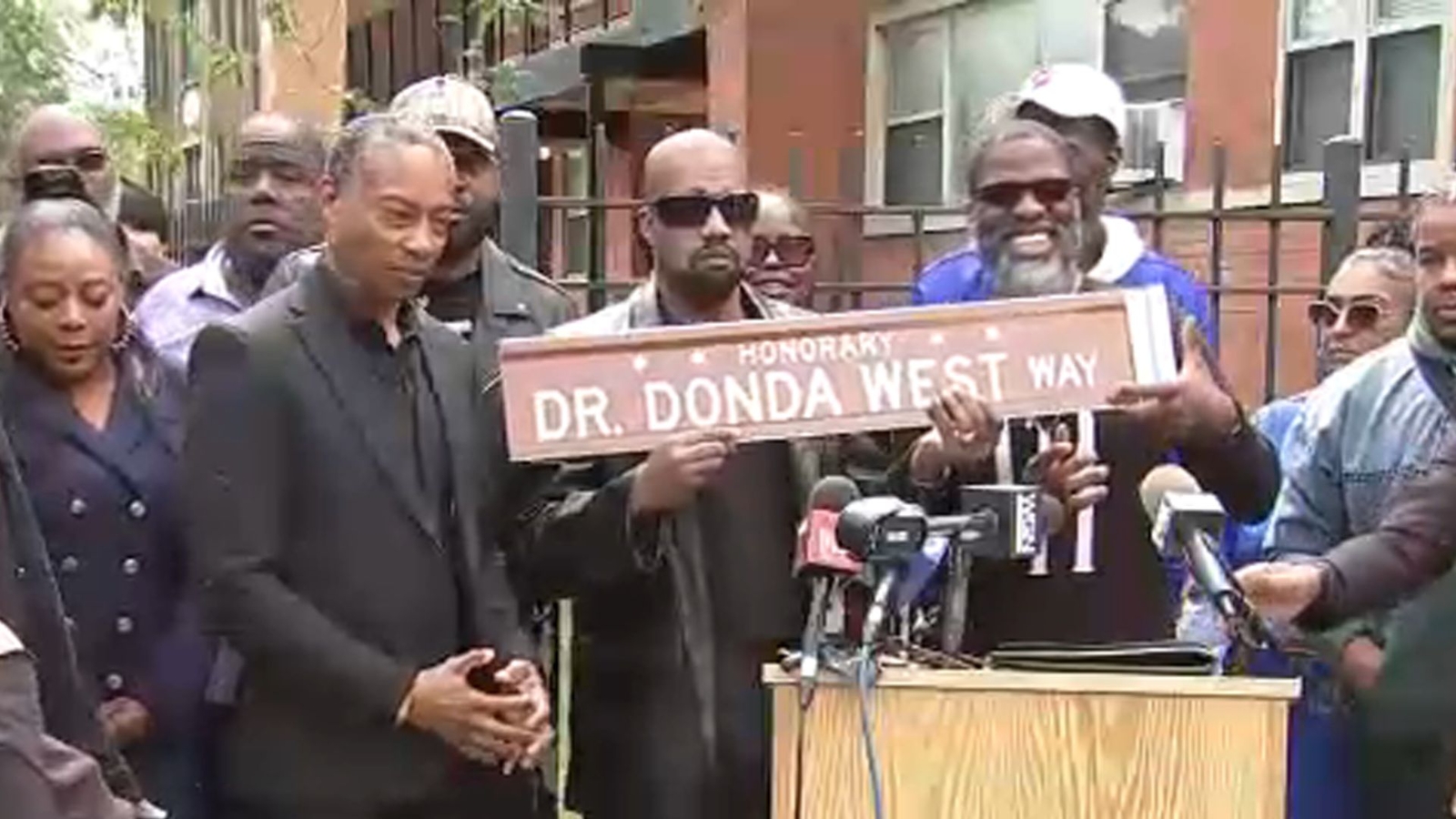 Ye Attends Donda West Street Naming Ceremony in Chicago