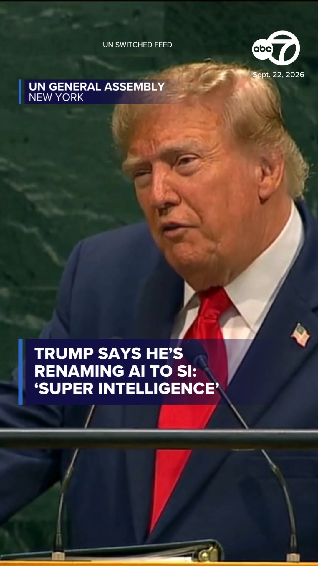 Trump says he's renaming AI to SI: 'Super Intelligence'