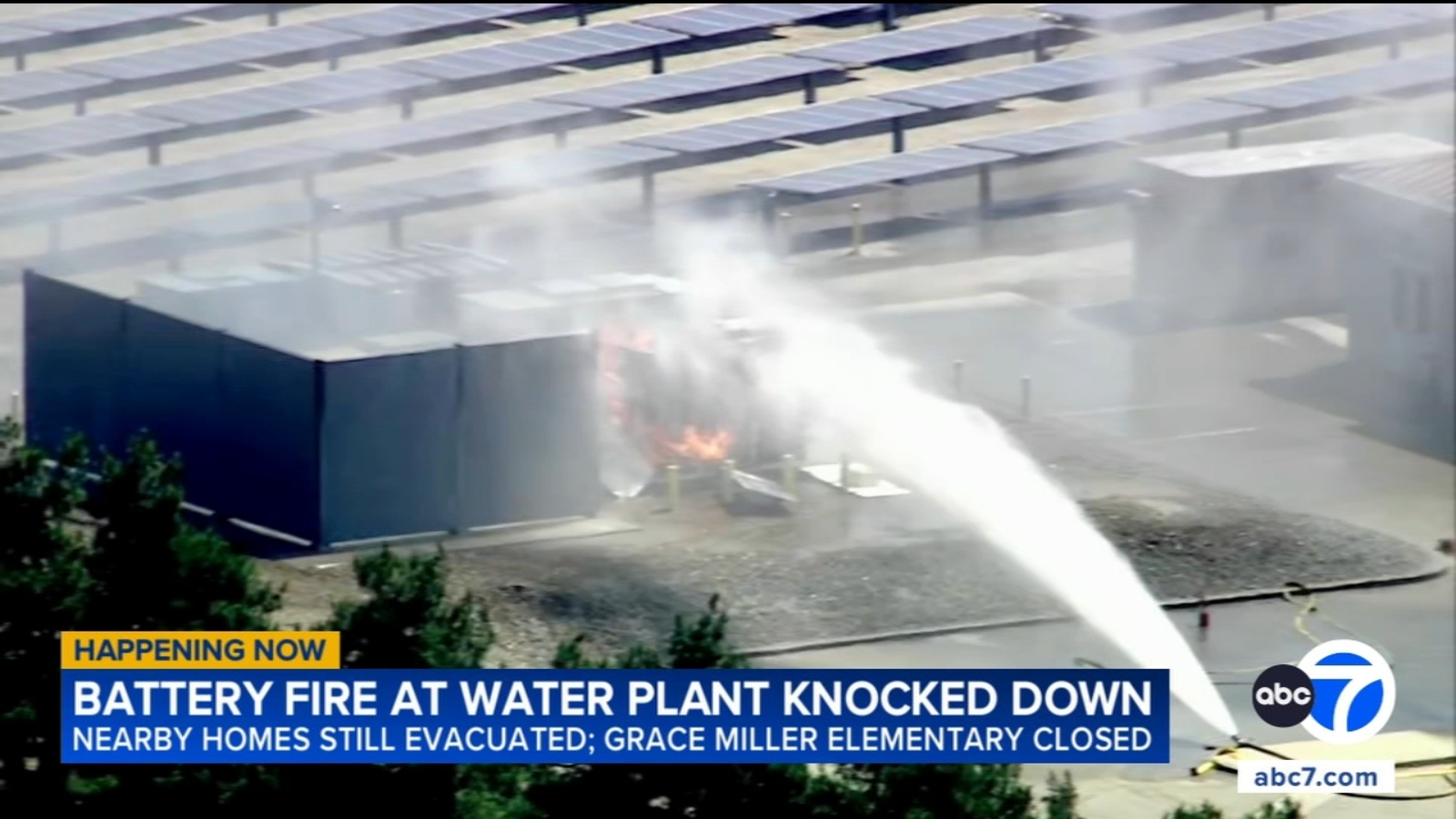 Temperature rises in battery unit exposed to fire at La Verne water treatment plant
      