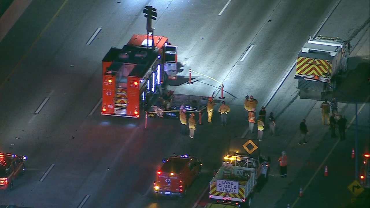 Traffic snarled as hazmat spill shuts down eastbound 10 Freeway in West Covina