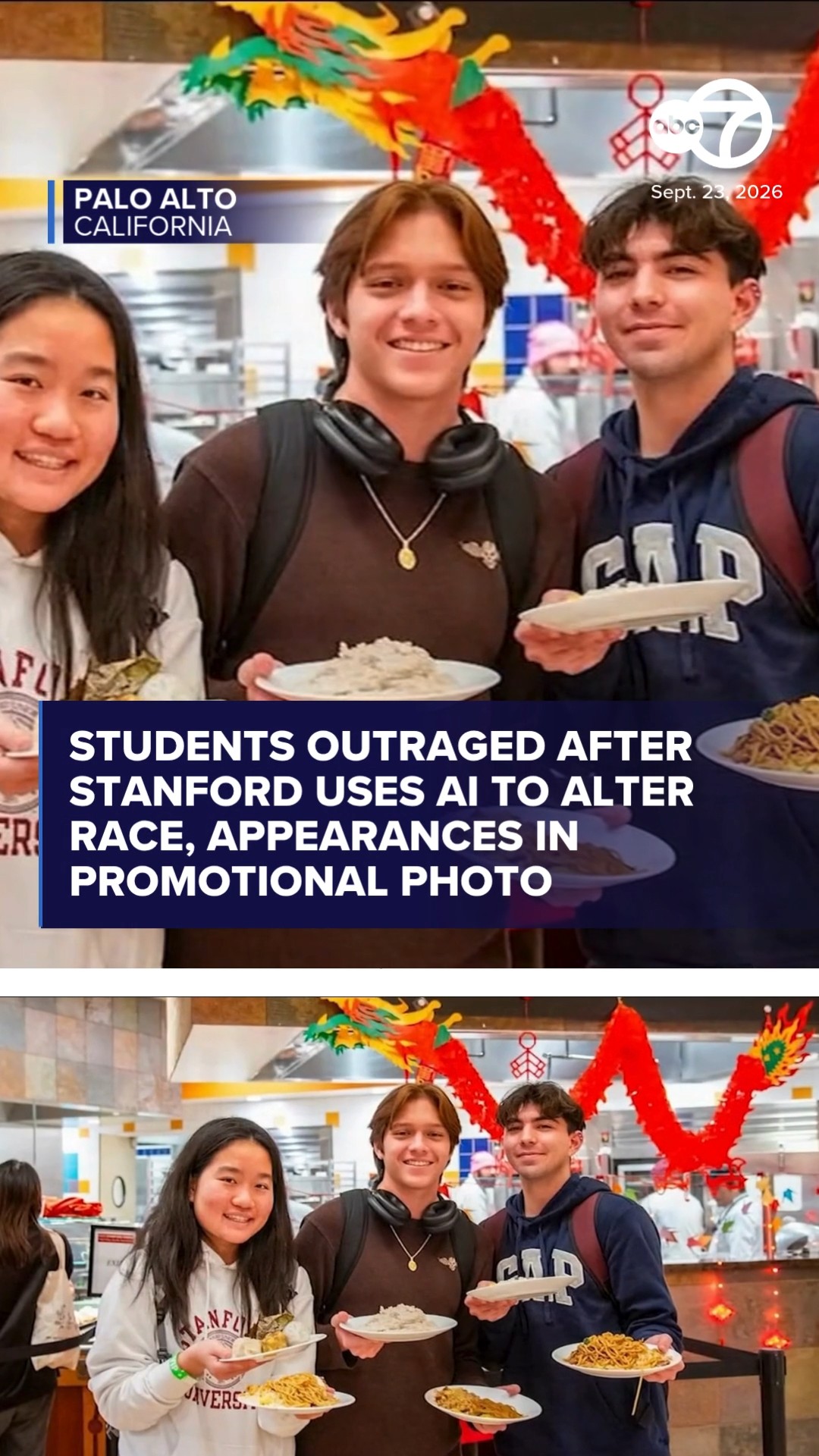 Students outraged after Stanford uses AI to alter race in ad photo