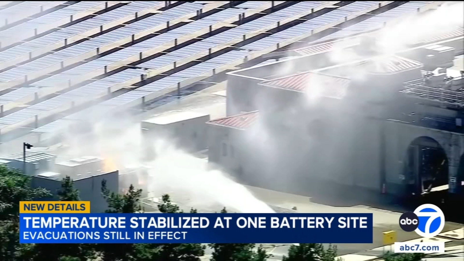 Temperature stabilized in battery unit that caught fire at Metropolitan Water District facility in La Verne; evacuations remain Temperature stabilized in battery unit that caught fire at Metropolitan Water District facility in La Verne; evacuations remain