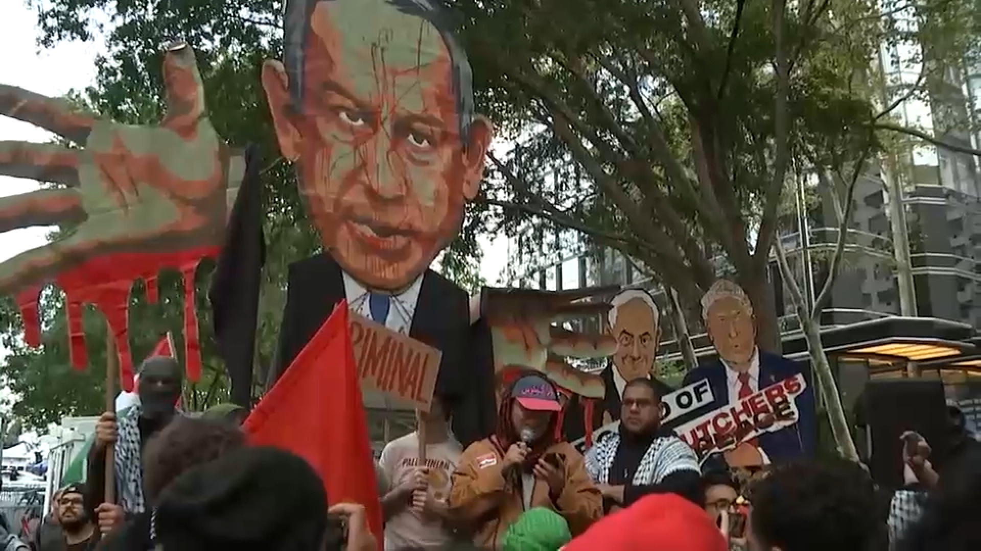 Over 100 protesters arrested as Netanyahu delivers fiery defense of Israel