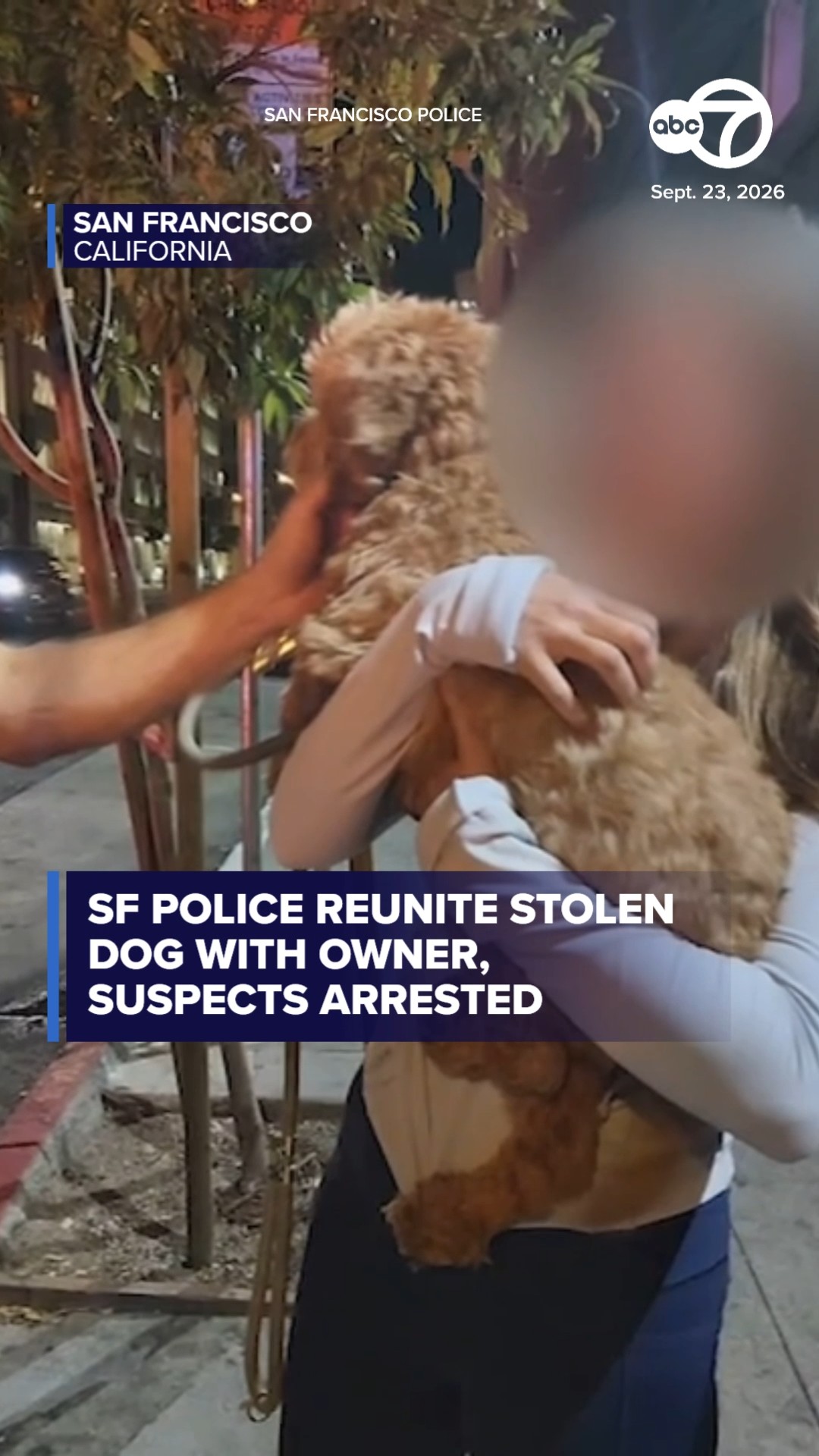 SF police reunite stolen dog with owner, arrest suspects