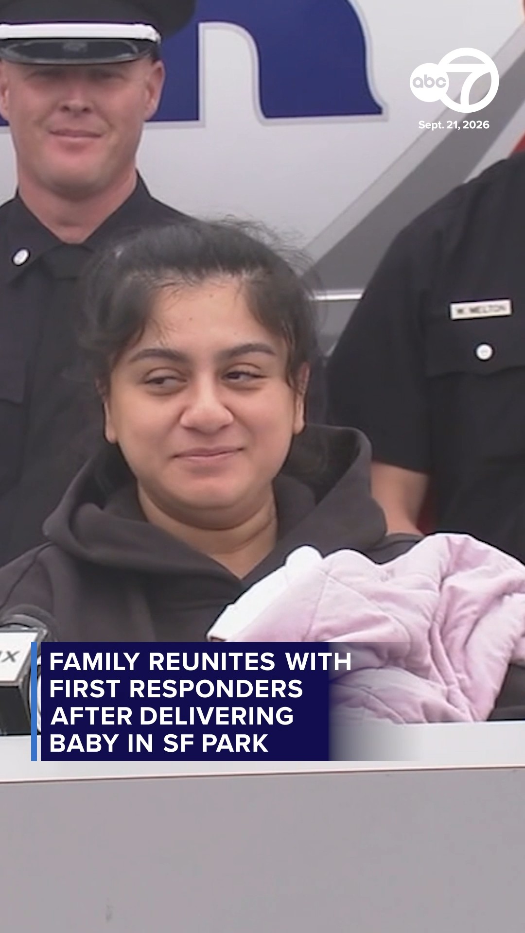 Family reunites with first responders after delivering baby in park