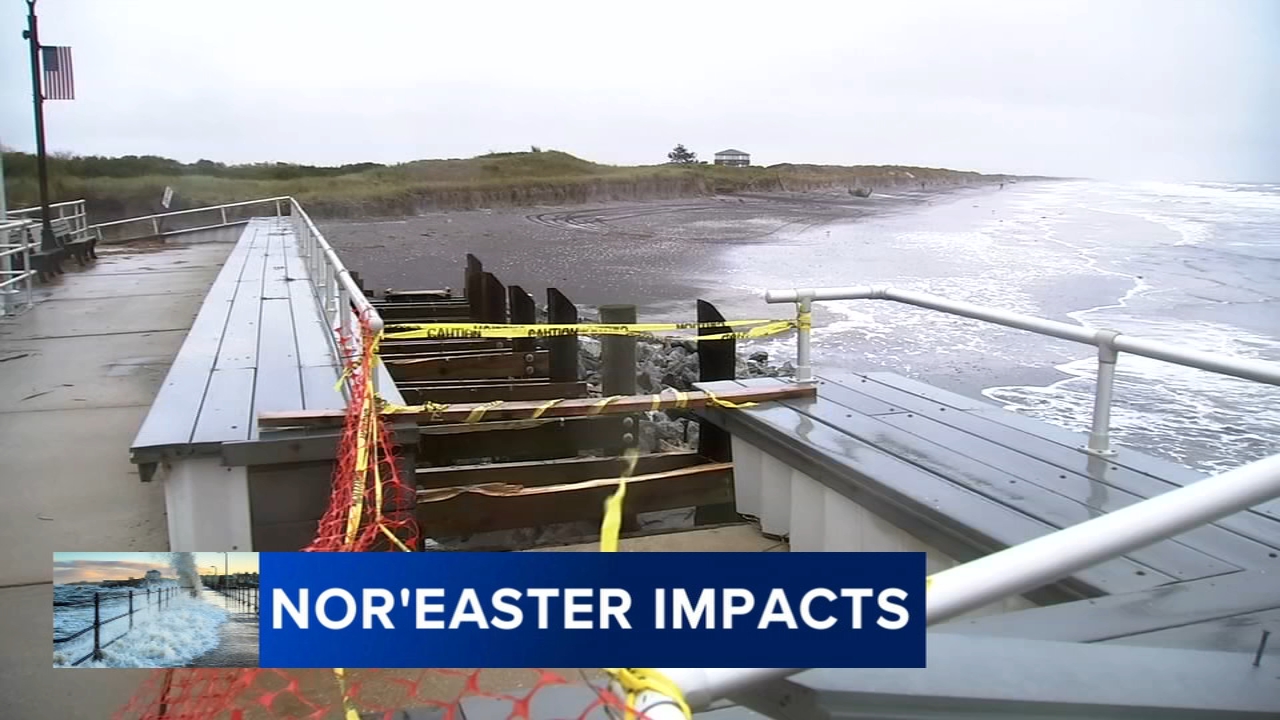 Nor'easter leaves beach erosion, damage in Brigantine, New Jersey ...