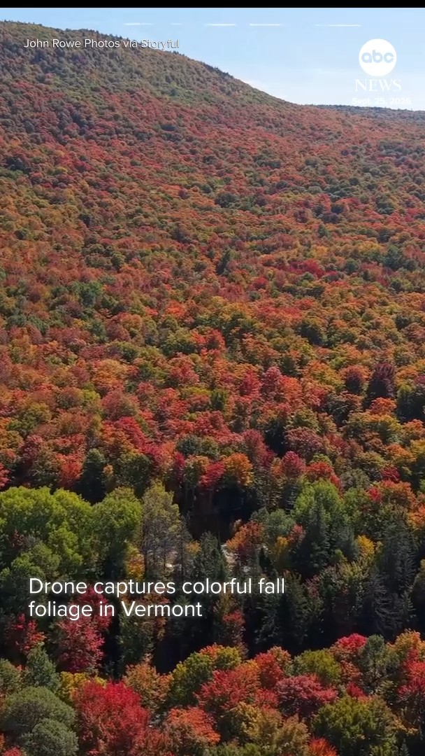 Drone captures colorful fall foliage in Vermont