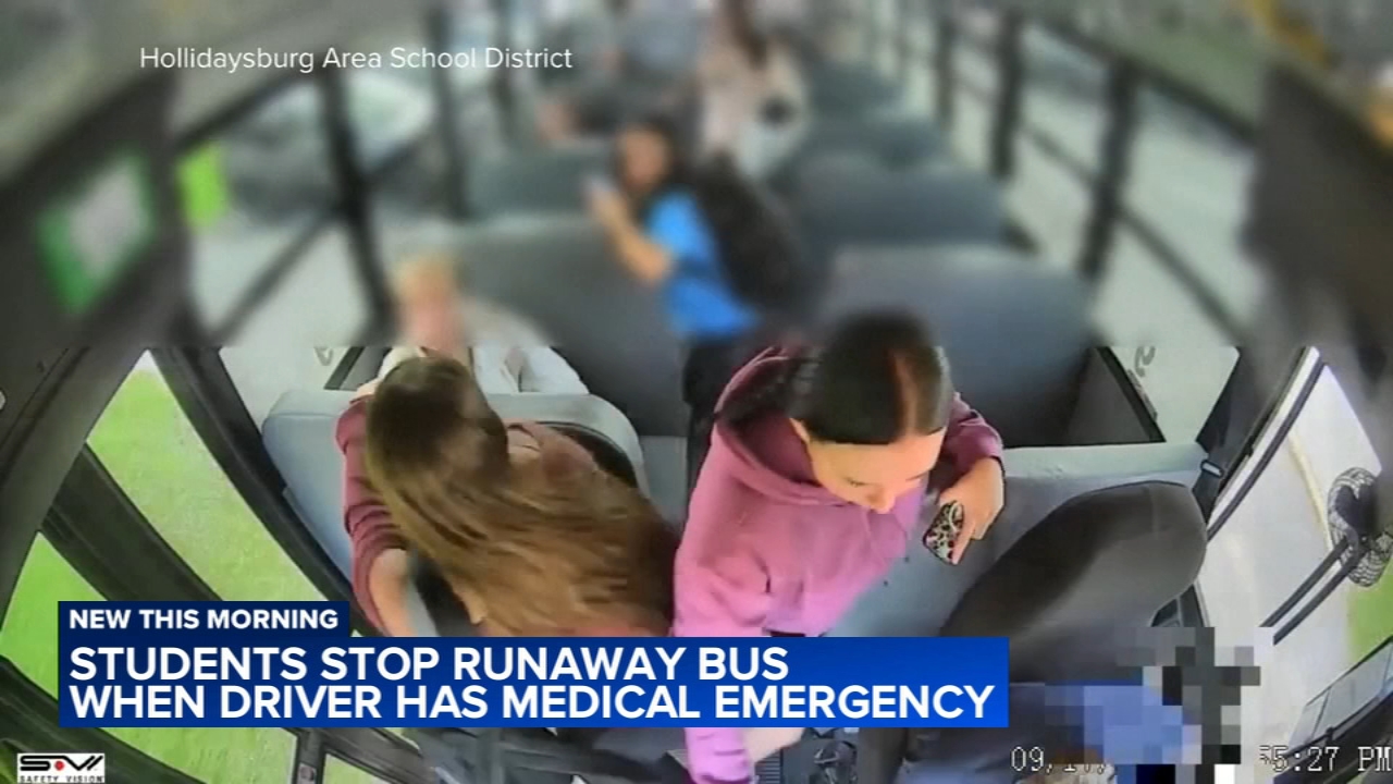 Pennsylvania students stop runaway bus when driver suffers medical emergency