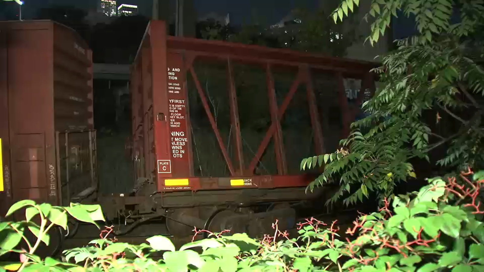 Nine empty cars on freight train derail in Jersey City