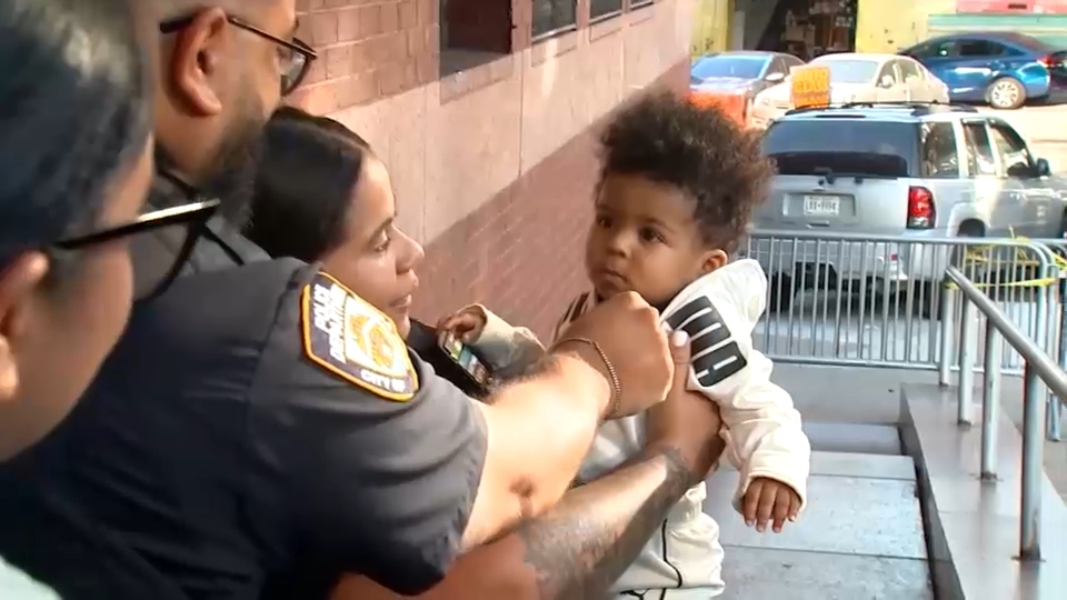 NYPD officers reunite with 10-month-old baby they helped save from choking