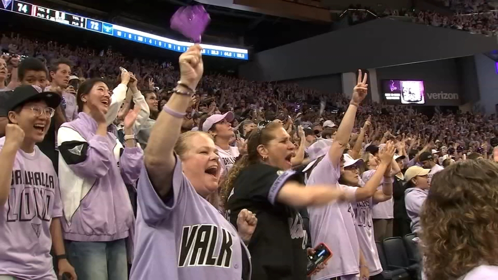 Fans celebrate as Valkyries get historic ticket to WNBA semifinals