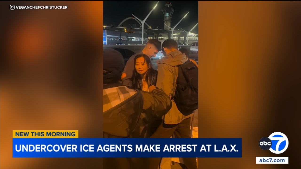 ICE at LAX: Undercover federal agents arrest woman at Los Angeles International Airport, video shows