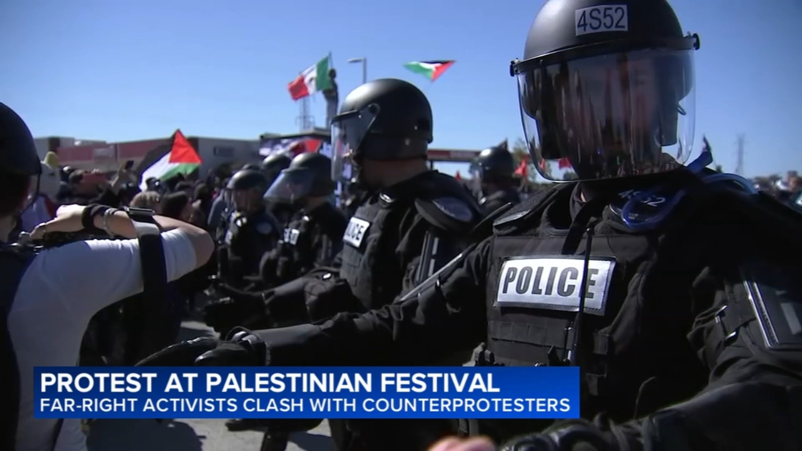 Protesters clash outside Palestinian festival in south suburbs