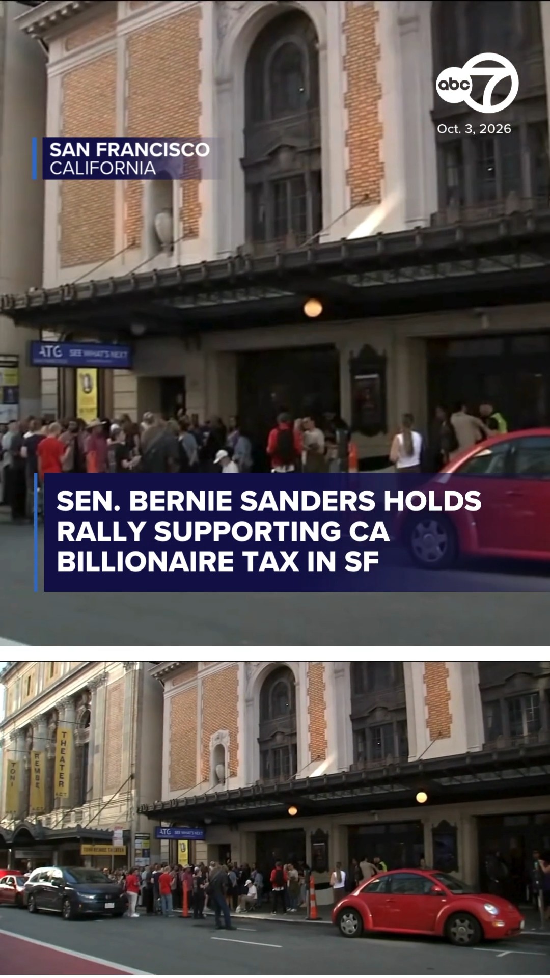 Senator Bernie Sanders holds SF rally supporting CA billionaire tax