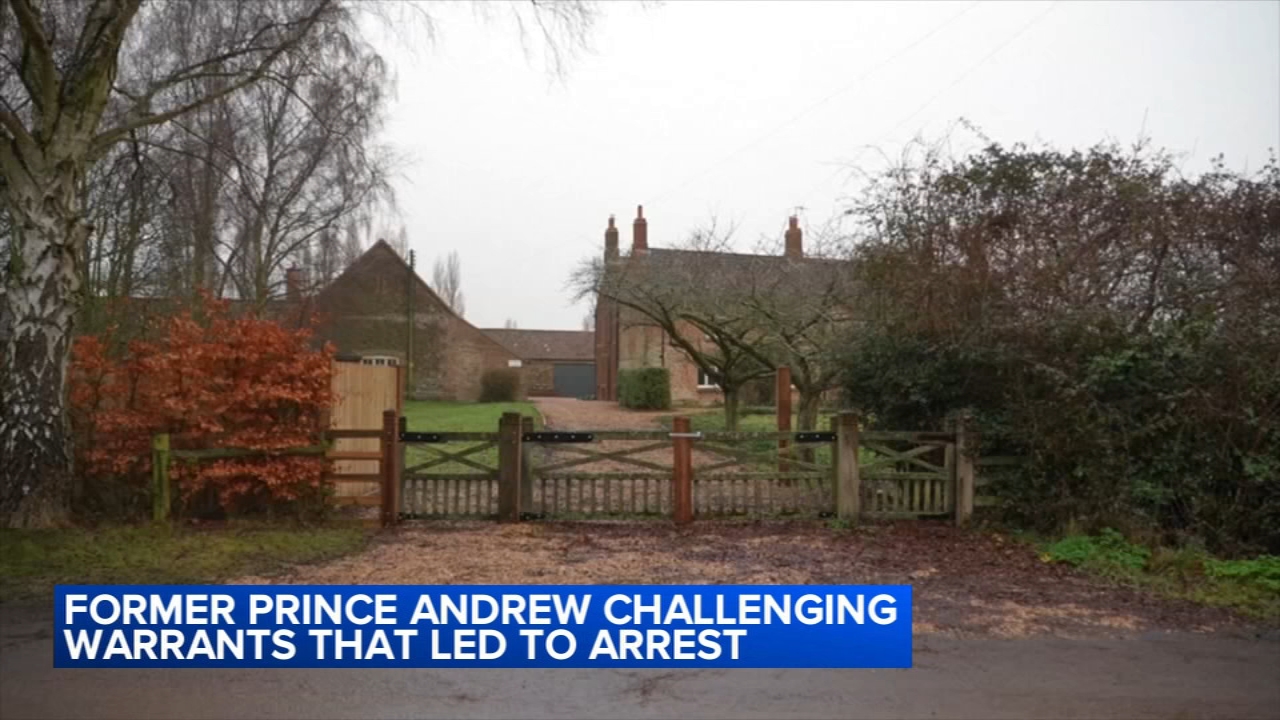 Former Prince Andrew files a legal action to quash warrants that led to searches of his residence