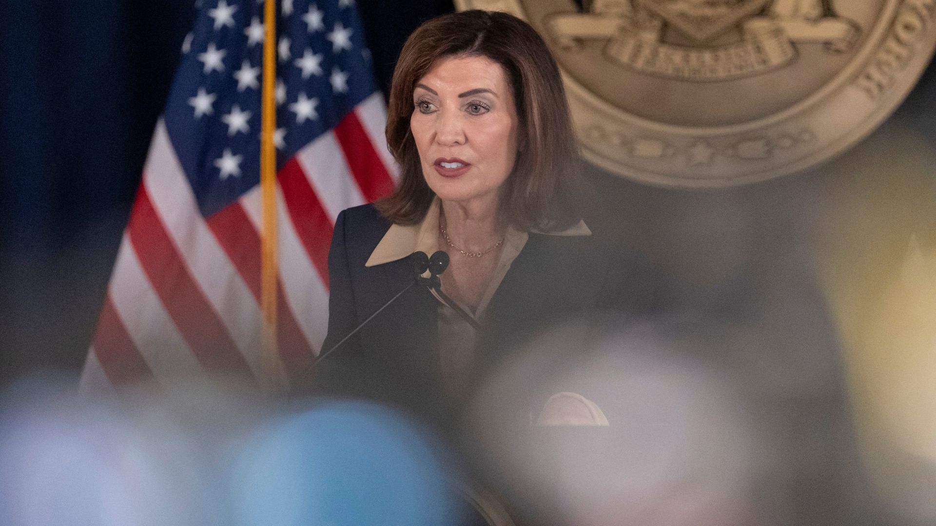 New York Governor Kathy Hochul speaks during a news conference Friday, Oct. 2, 2026, in New York.