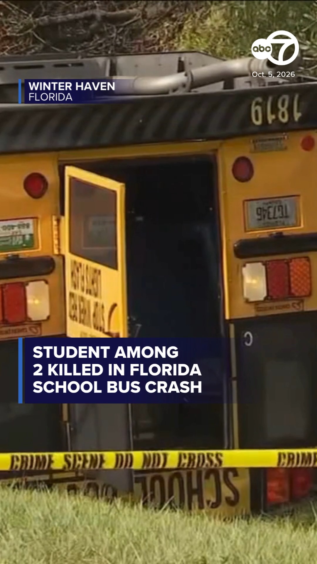 Student among 2 killed in Florida school bus crash, sheriff says