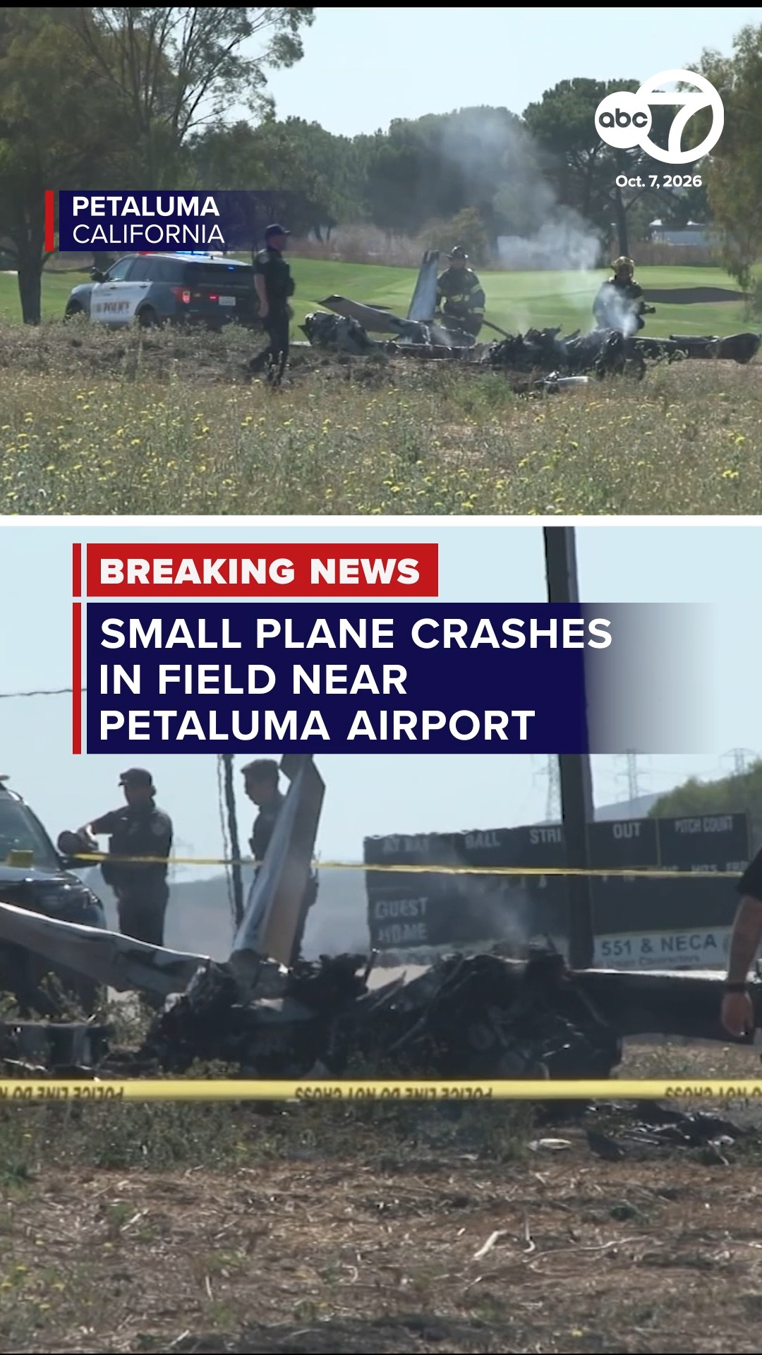 Small plane crashes in field near Petaluma airport