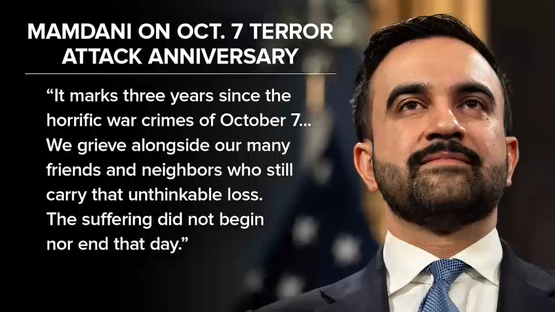 Mayor Mamdani's Oct. 7 anniversary statement draws outrage from Jewish leaders