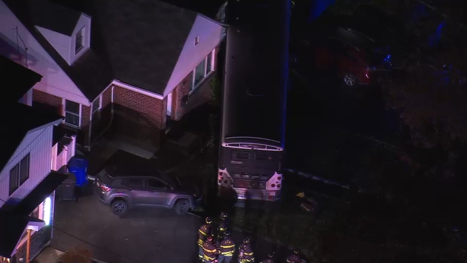 Bus crashes into home in Englewood, New Jersey