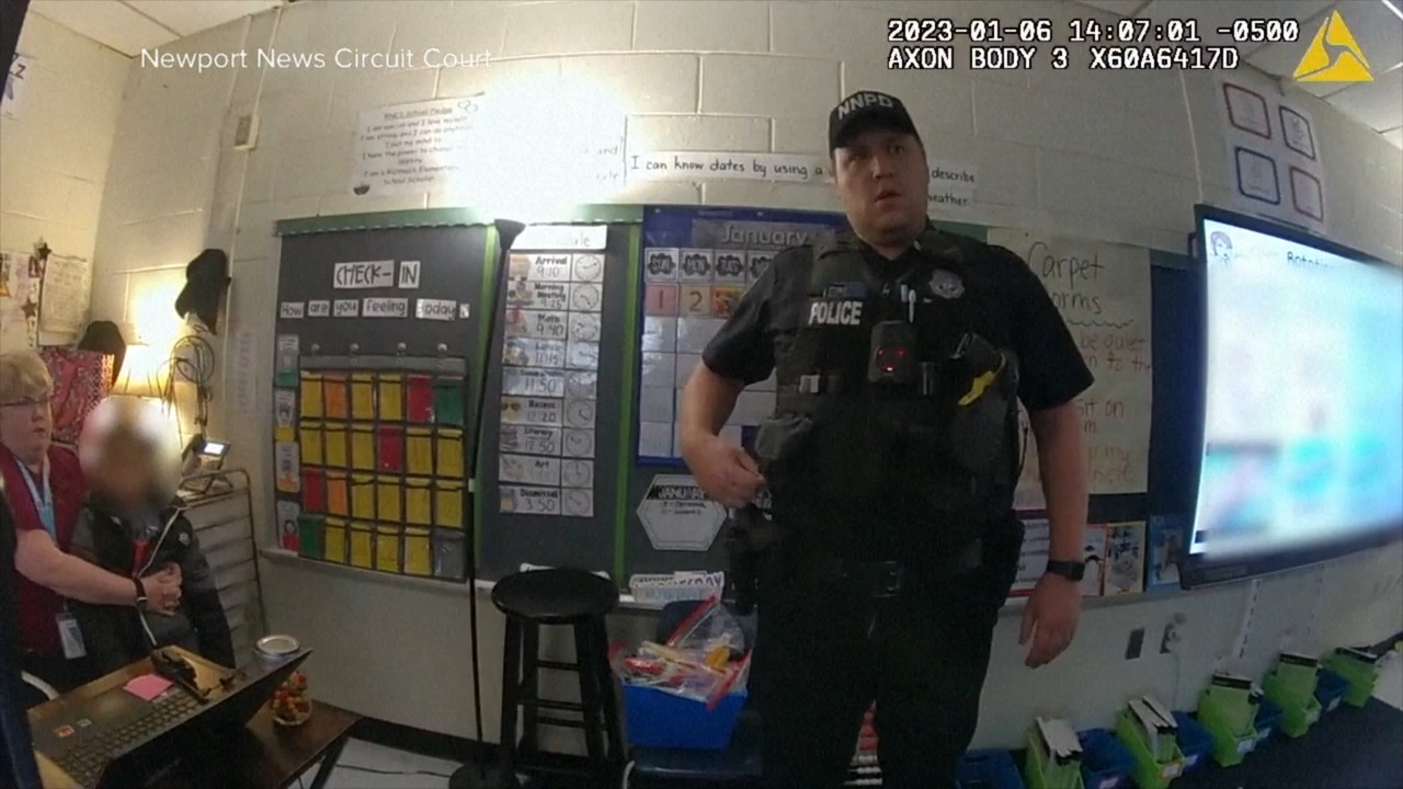 Video shows 6-year-old cursing at officers after shooting teacher