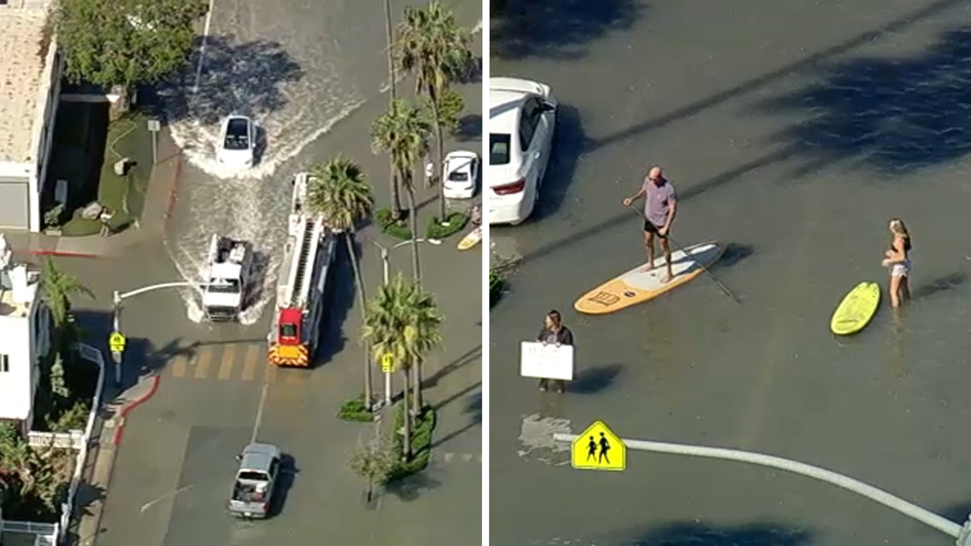High tide from Tropical Storm Rachel floods Newport Beach streets; residents brace for more impacts