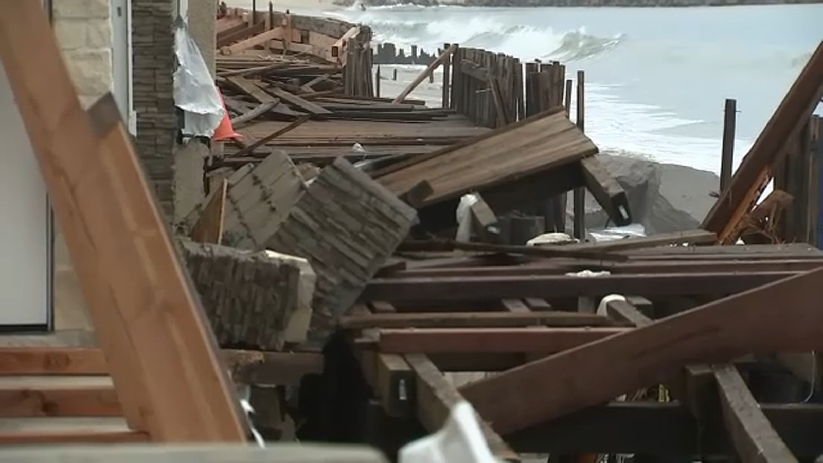 Long Beach boardwalk splinters as remnants of Tropical Storm Rachel threaten waterfront homes Long Beach boardwalk splinters as remnants of Tropical Storm Rachel threaten waterfront homes