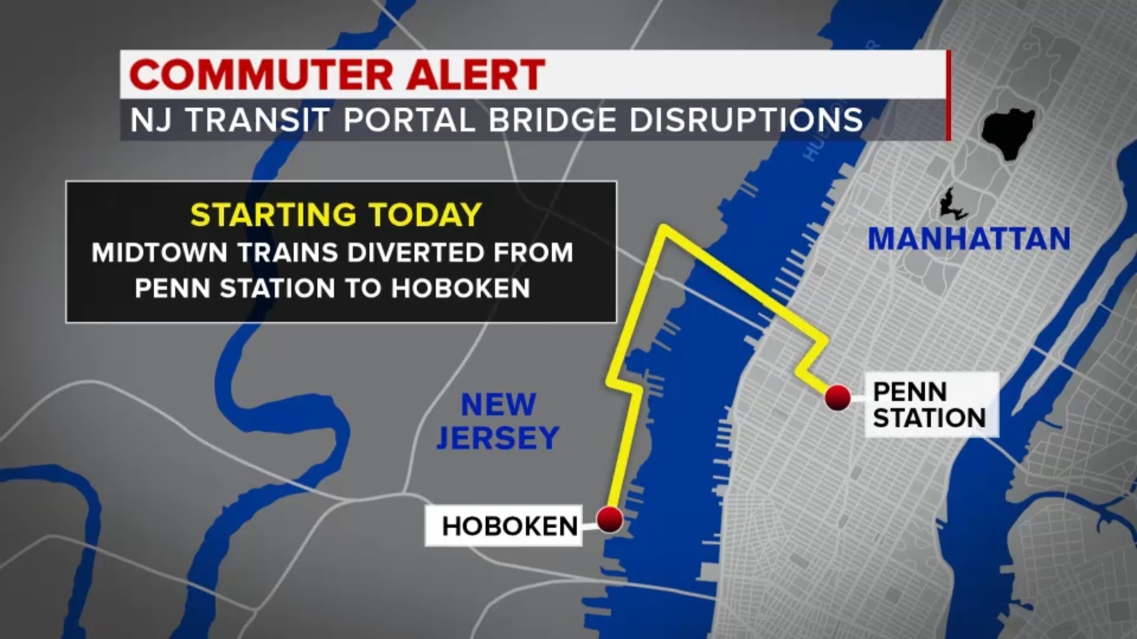 NJ Transit riders to face weeks of disruptions with Phase 2 of Portal Bridge construction