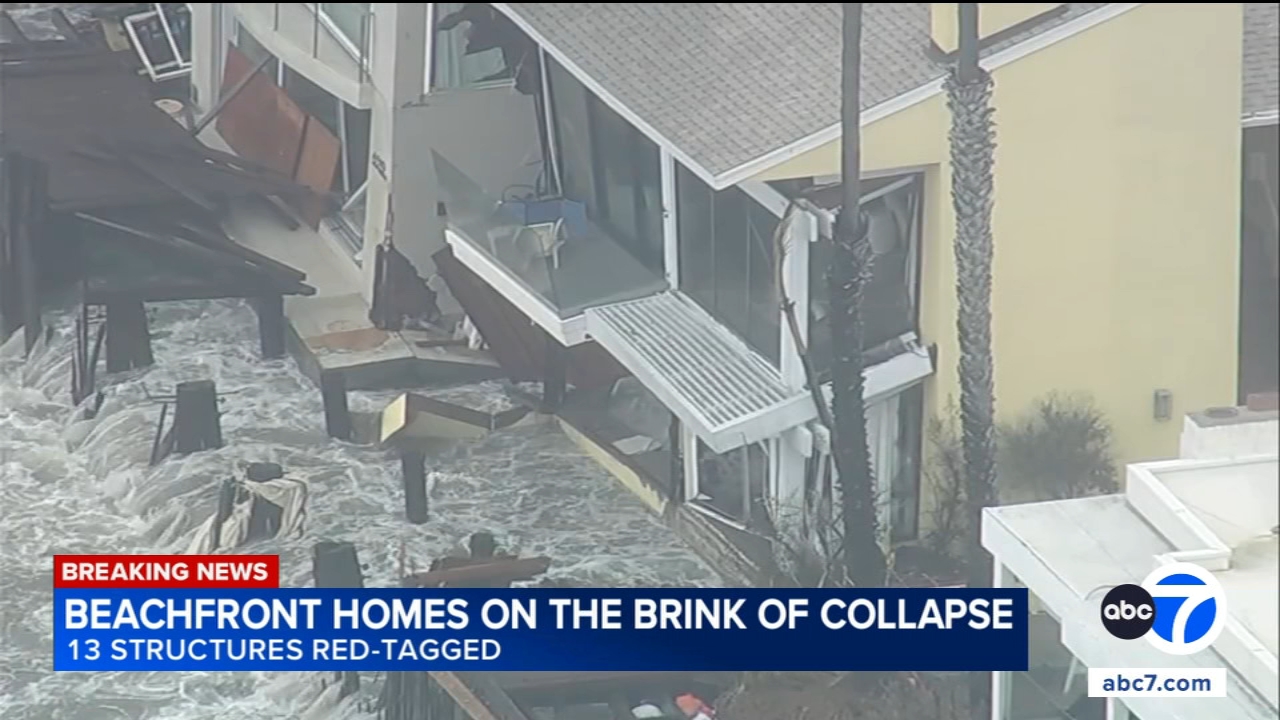 Several days of destructive waves from Tropical Storm Rachel leave 13 structures red-tagged in Long Beach