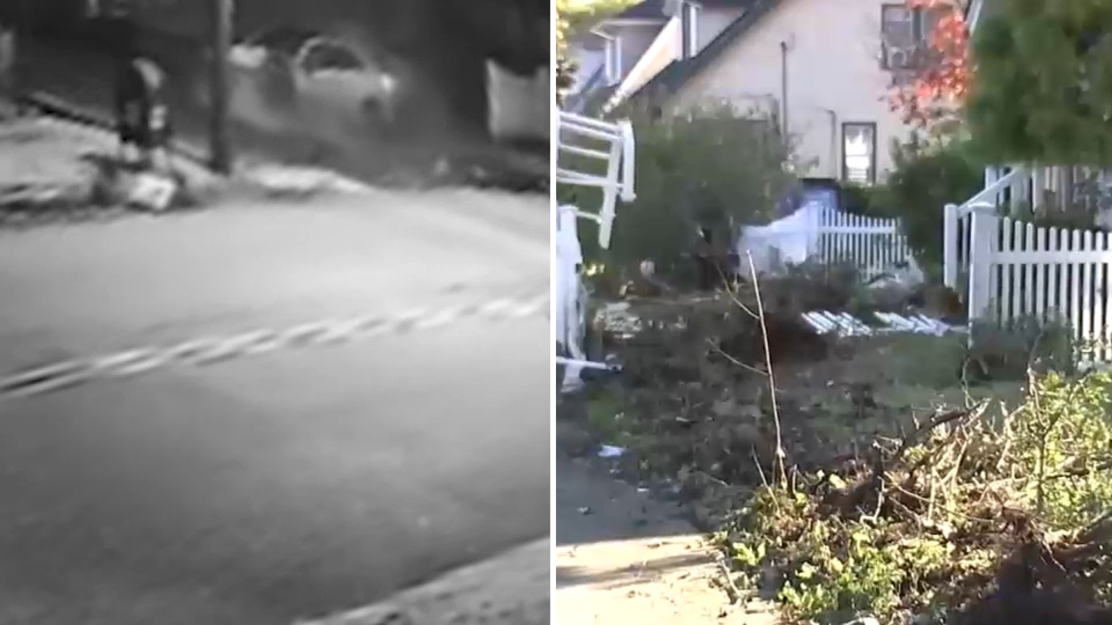 Freeport crash sends car into yard, driver flees