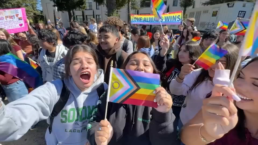 Students protest Sonoma school district's decision to ban Pride flags