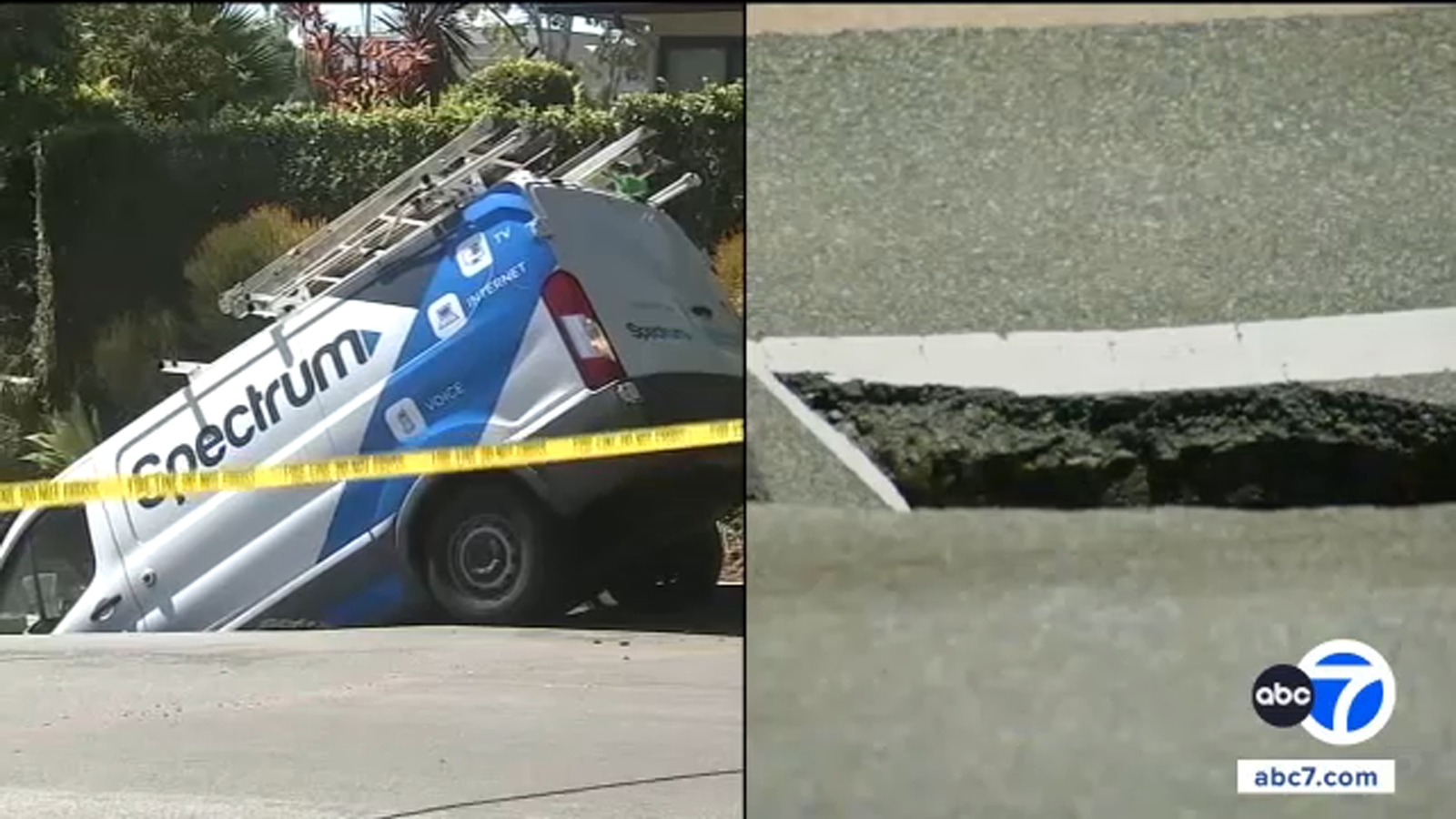 New sinkhole opens on Covina street after separate sinkhole nearly swallows van in Los Feliz