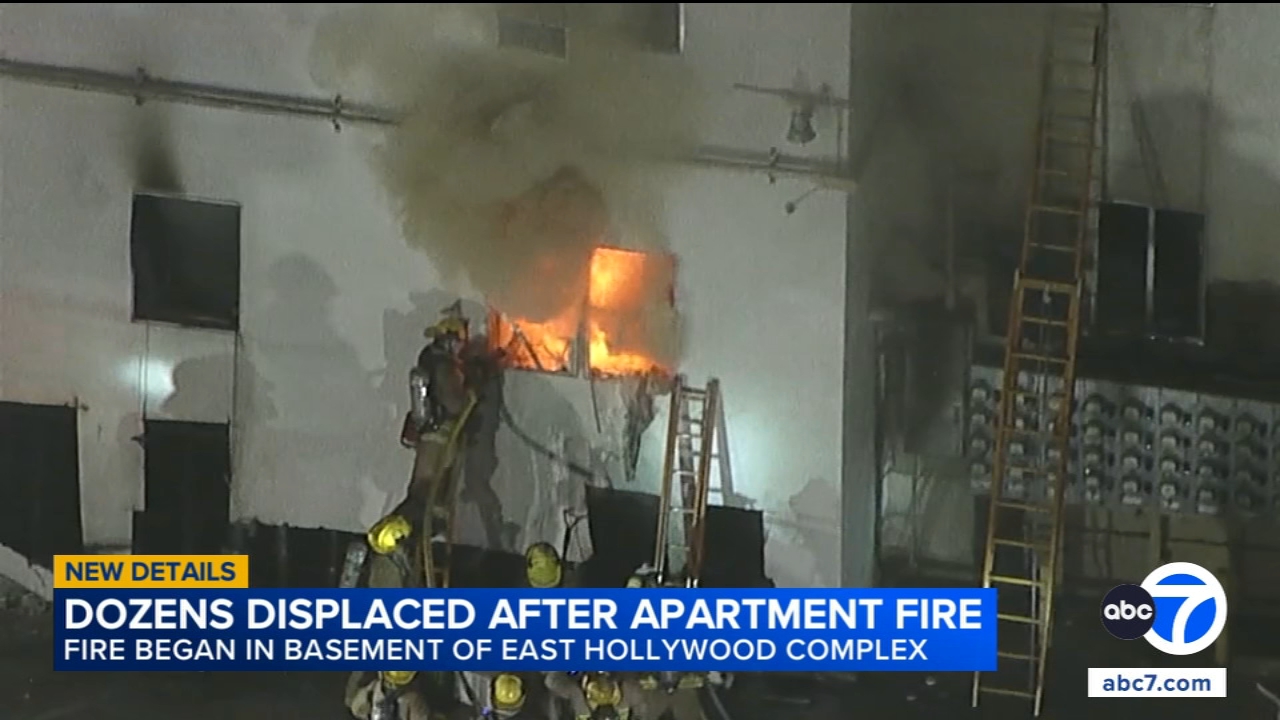 Basement fire at East Hollywood apartment building spreads to several units, forcing evacuations