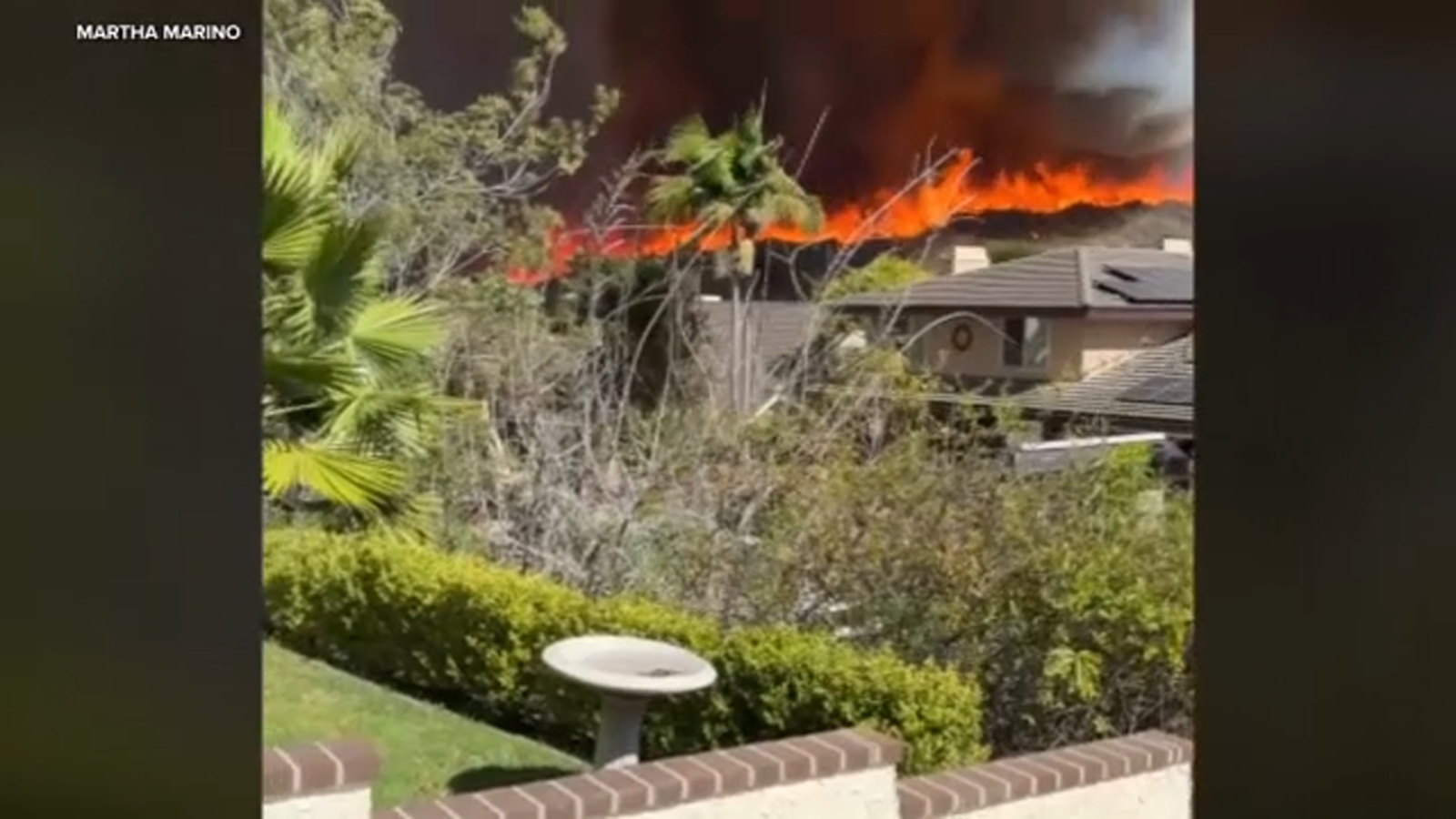 ABC7 viewer video shows flames dangerously close to OC homes - ABC7 Los ...