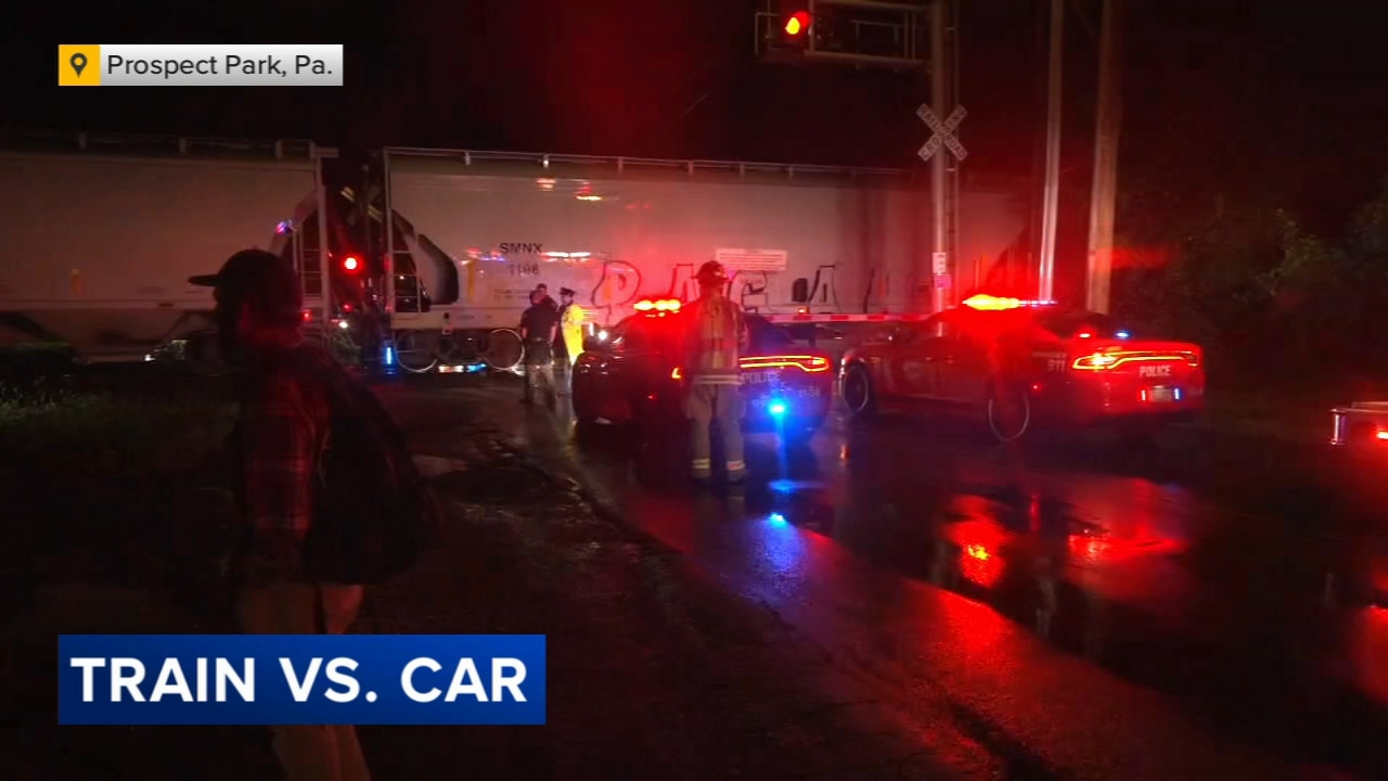 Train collides with car in Prospect Park, P.A. - 6abc Philadelphia