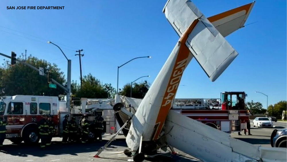 3 hurt in plane crash on San Jose expressway: fire department