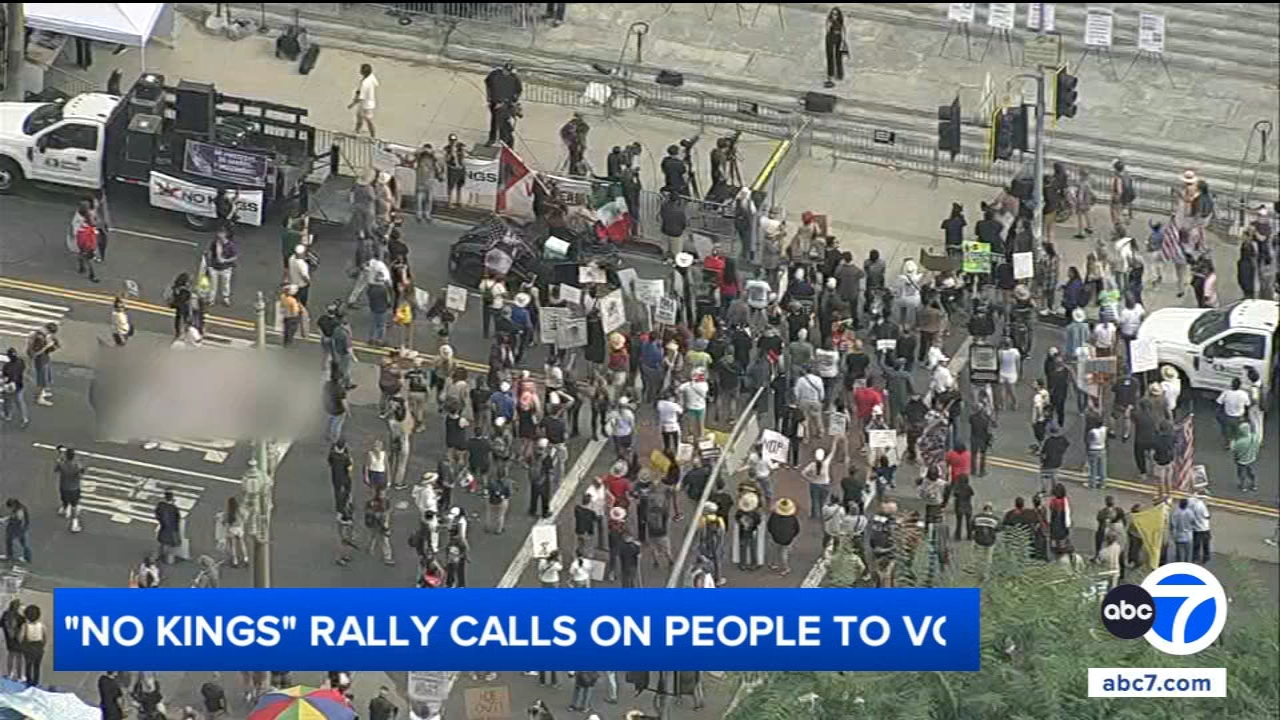 'No Kings' rallies unfold across SoCal, nationwide as DTLA focuses on immigration, voting rights