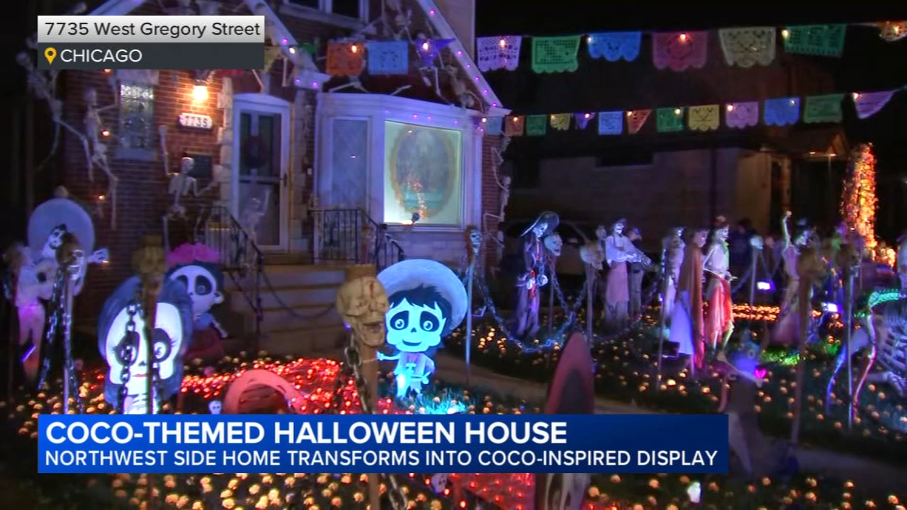 Halloween display inspired by 'Coco' draws hundreds to Chicago home