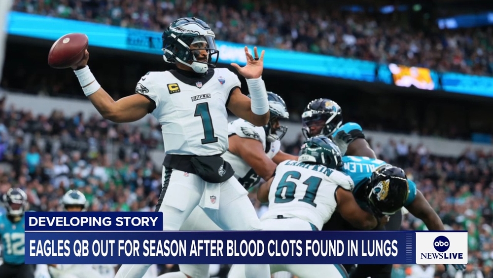 Jalen Hurts out for season after blood clots discovered in his lungs