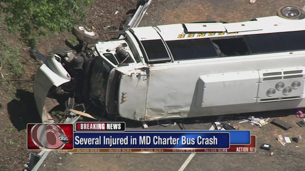 Philly students on tour bus that crashed in Md.; 25 hurt